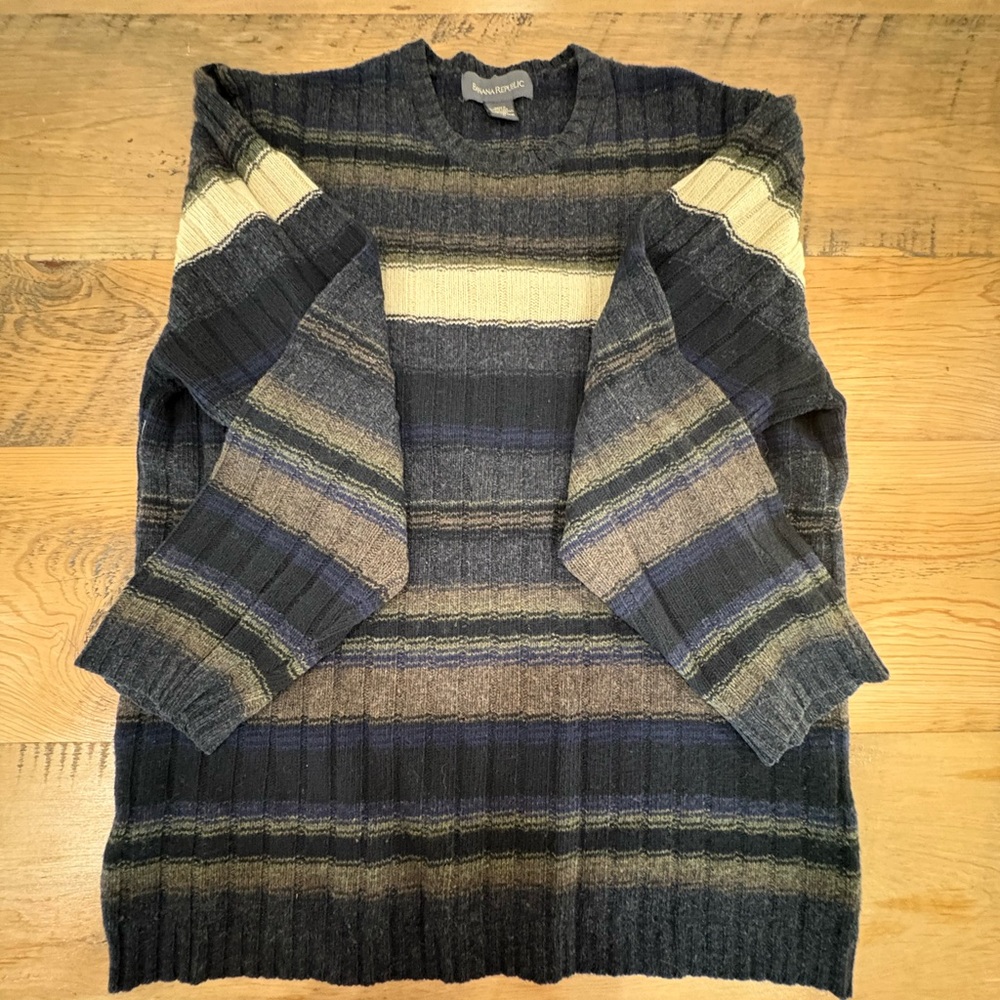 Banana Republic Navy and Cream Knit Sweater